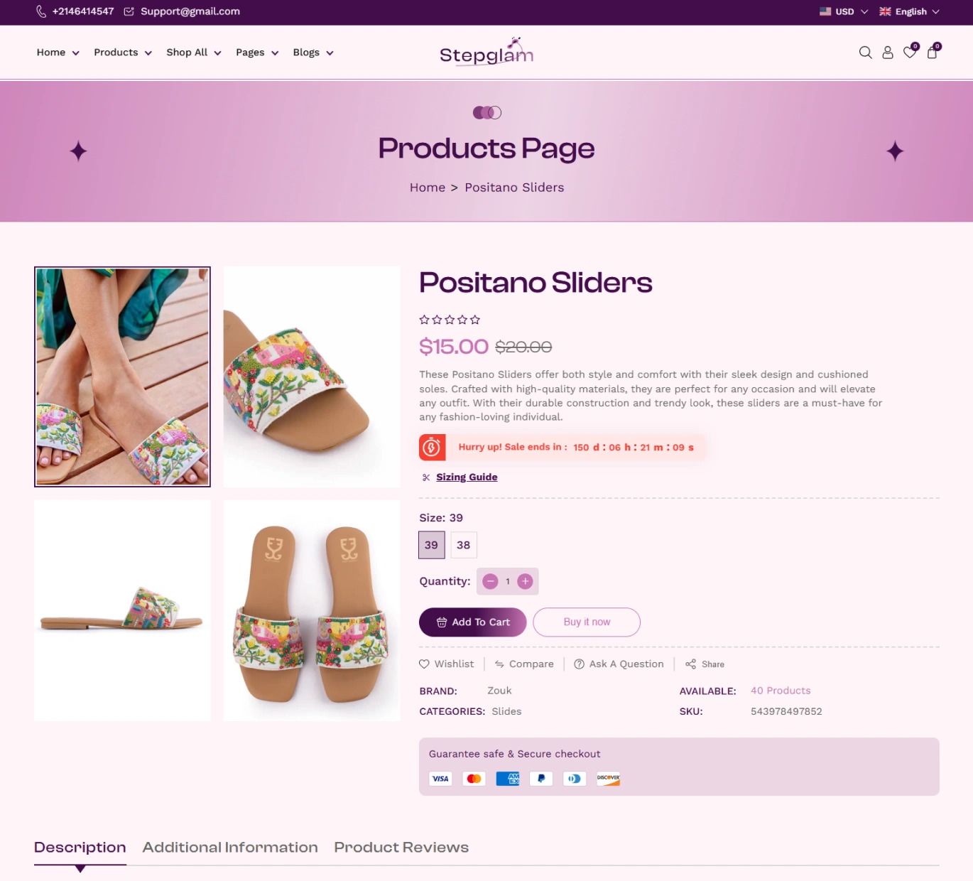 Stepglam Shopify Theme - WorkDo