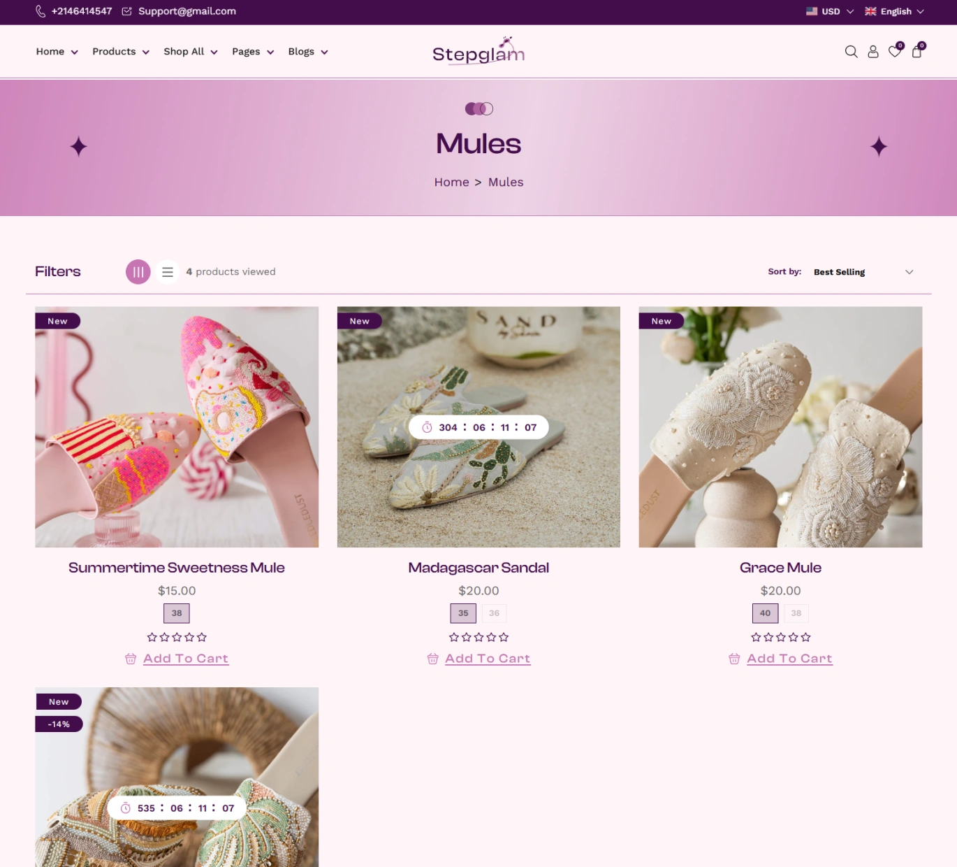 Stepglam Shopify Theme - WorkDo