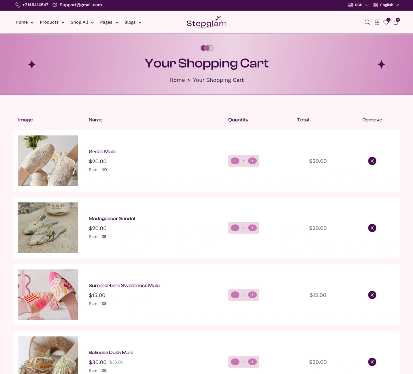 Stepglam Shopify Theme - WorkDo