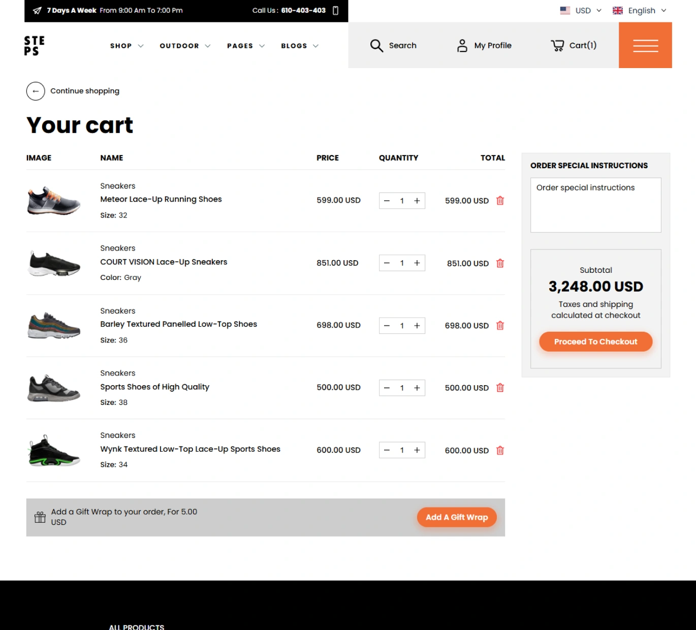 Steps Shopify Theme - WorkDo