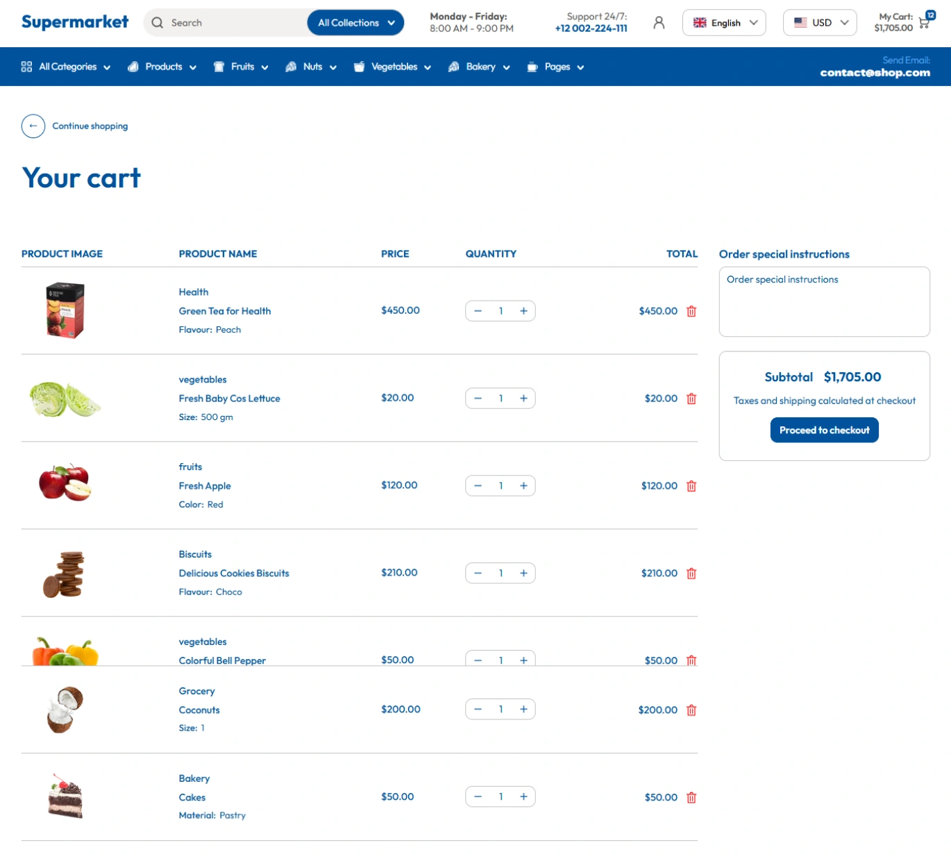 Supermarket Shopify Theme - WorkDo
