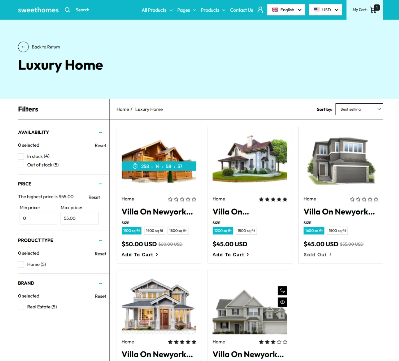 Sweet Homes Shopify Theme - WorkDo