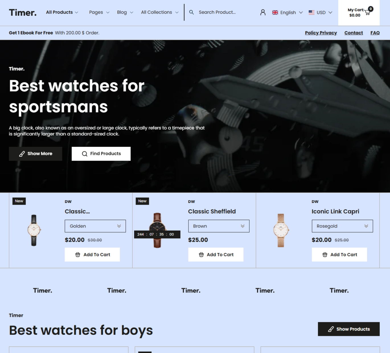 Timer Shopify Theme - WorkDo
