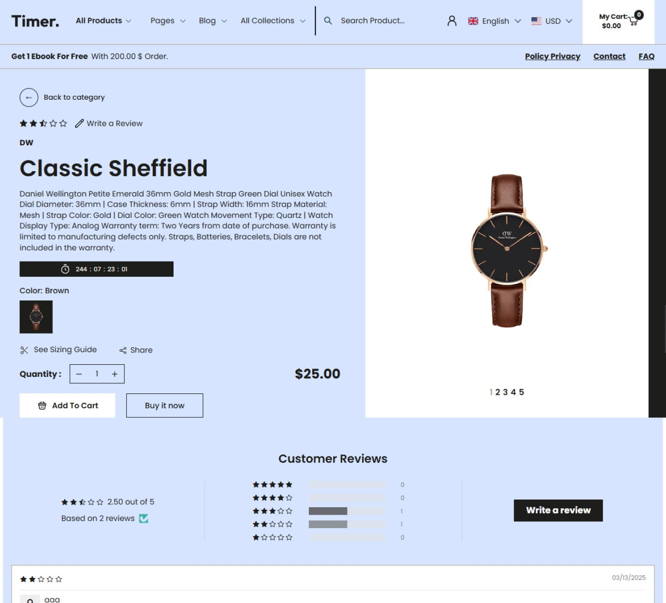 Timer Shopify Theme - WorkDo