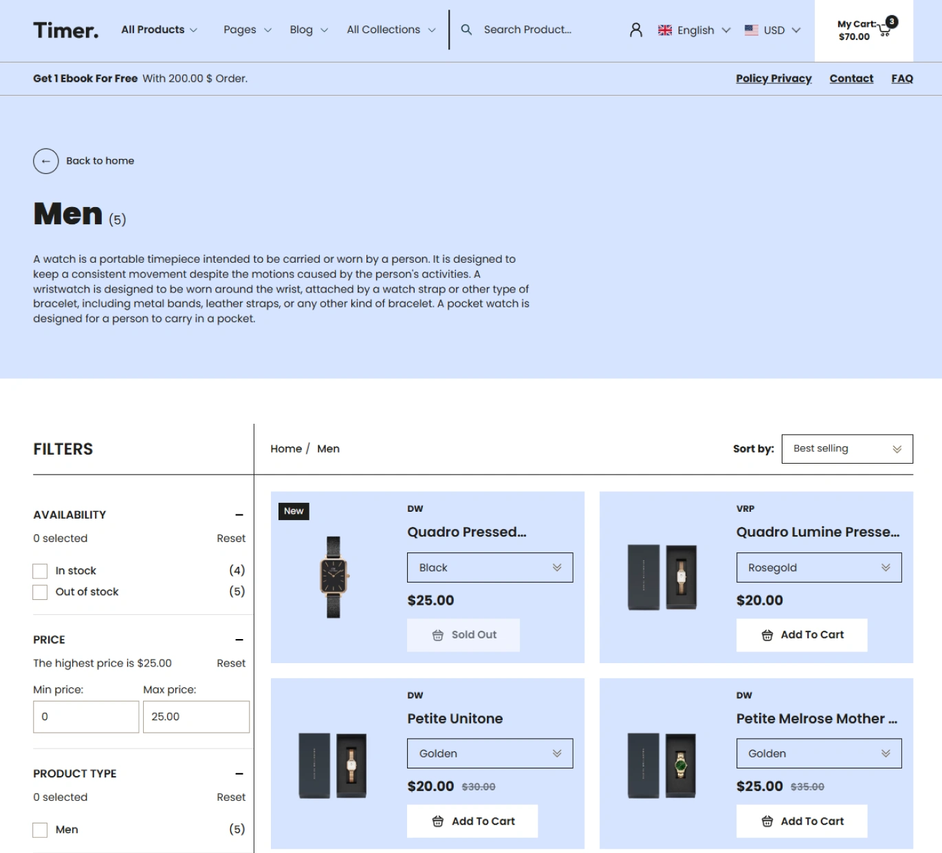 Timer Shopify Theme - WorkDo