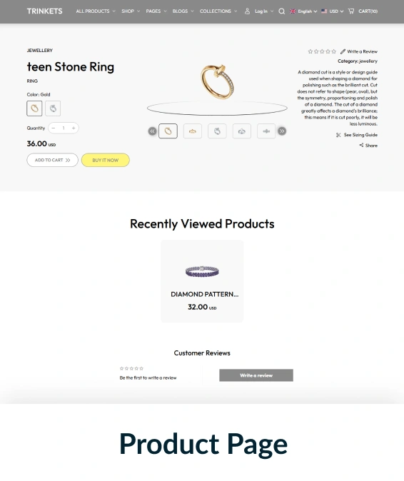 Trinkets Shopify Theme