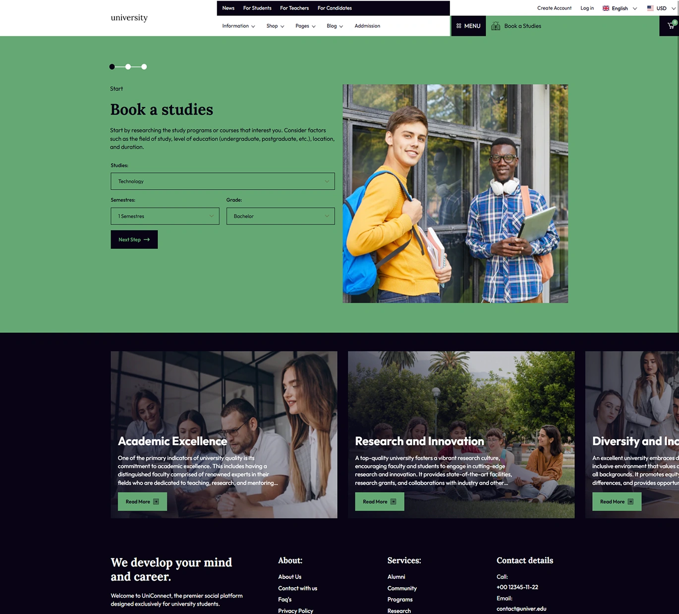 University Shopify Theme - WorkDo