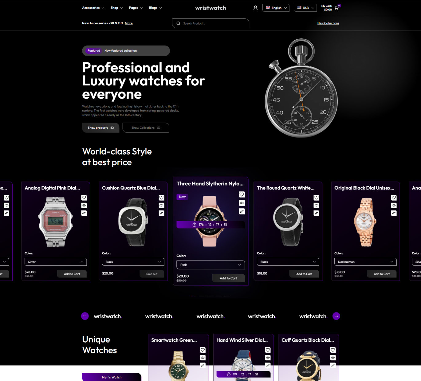 Wrist Watch Shopify Theme - WorkDo