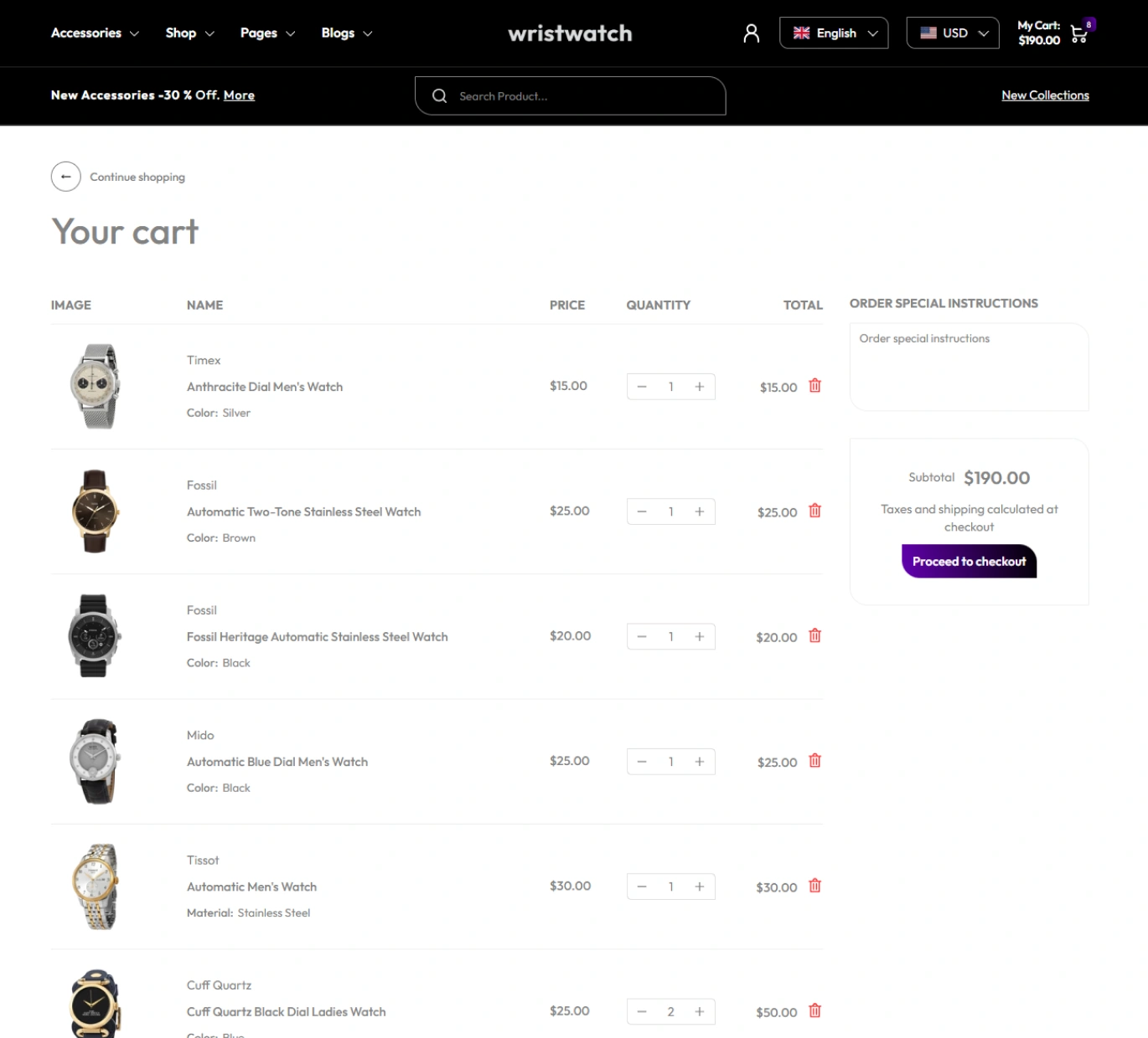 Wrist Watch Shopify Theme - WorkDo