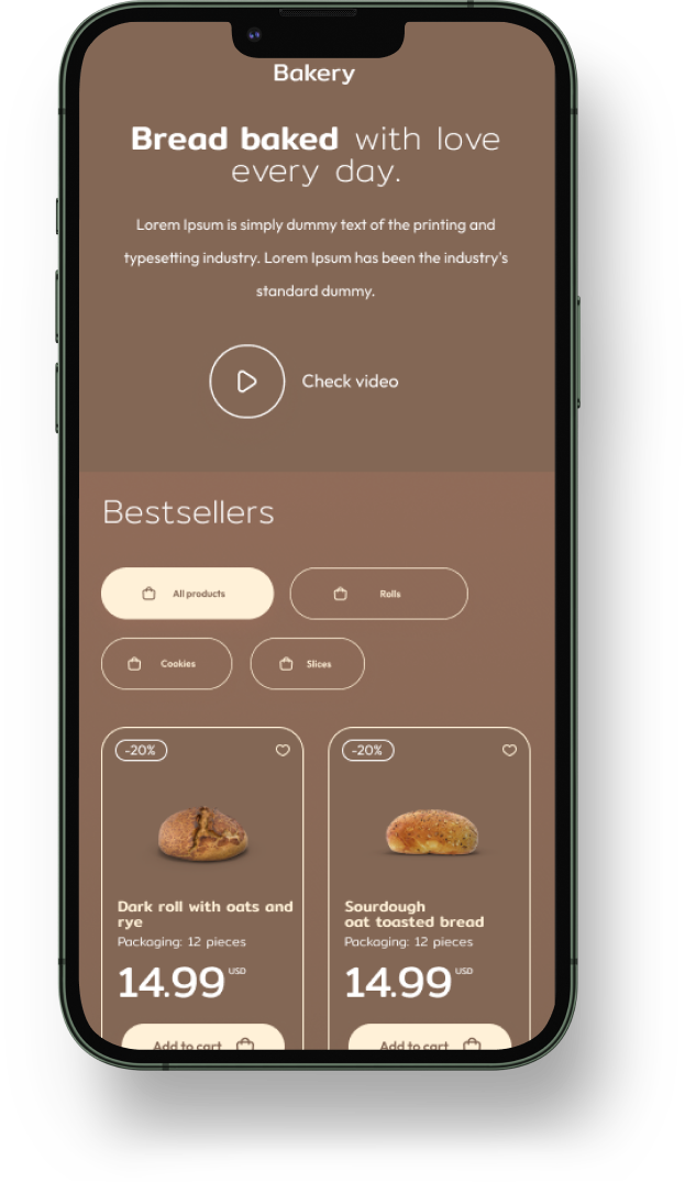 Bake Store – Mobile Apps for eCommerceGo SaaS