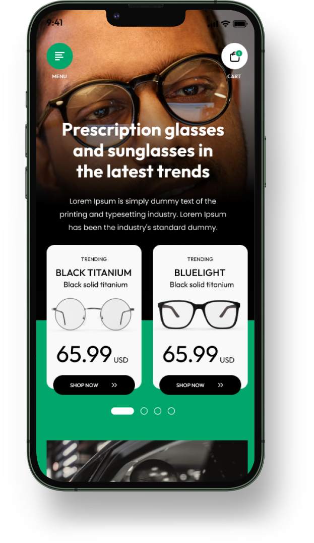 Eyewear – Mobile Apps for eCommerceGo SaaS