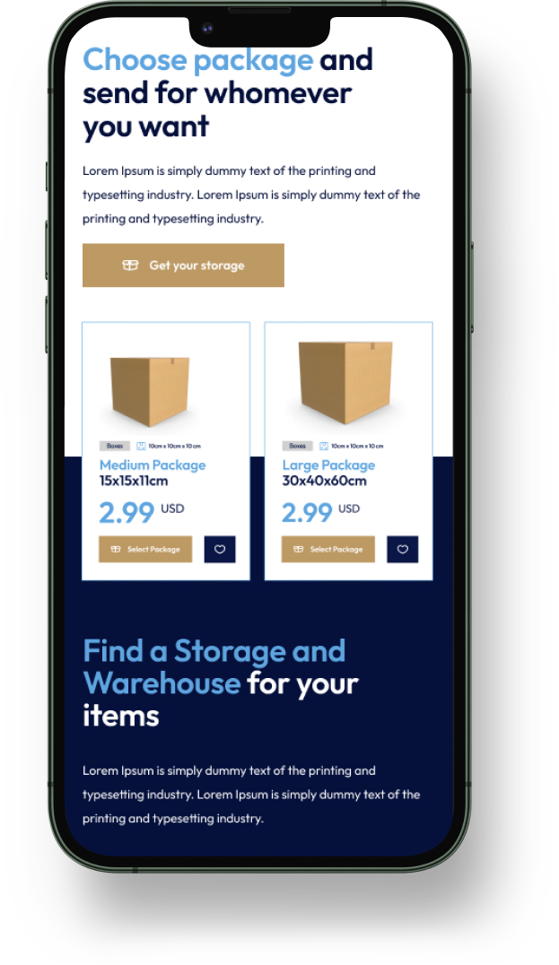 Logistics boxes – Mobile Apps for eCommerceGo SaaS
