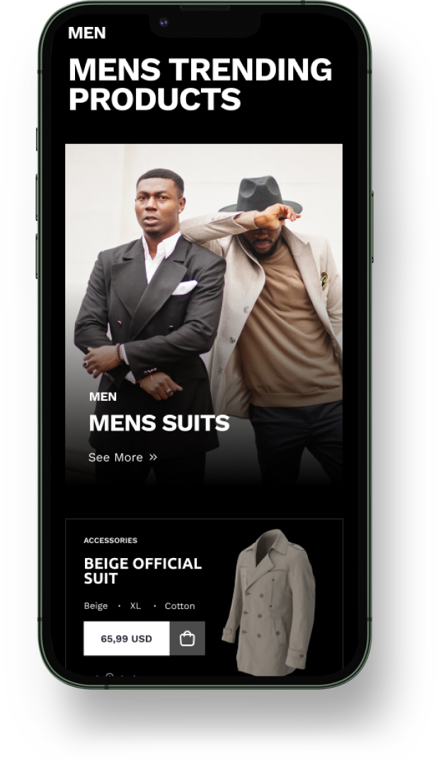 Menswear – Mobile Apps for eCommerceGo SaaS