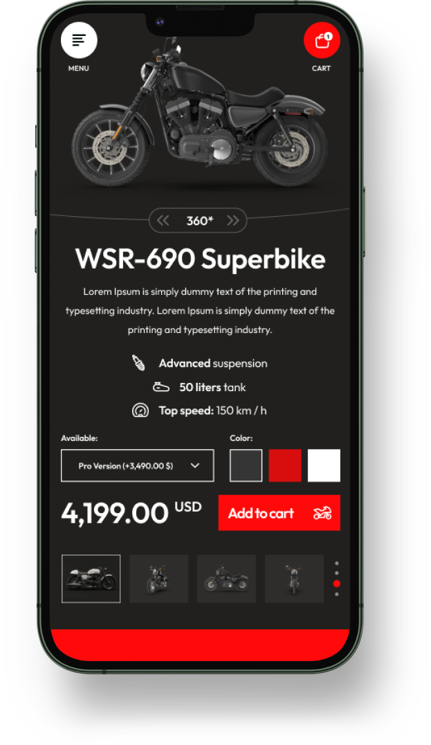 Motorcycle – Mobile Apps for eCommerceGo SaaS