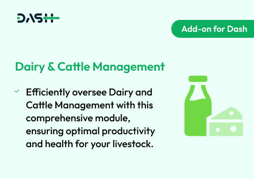 Dairy and Cattle Management – Dash SaaS Add-on