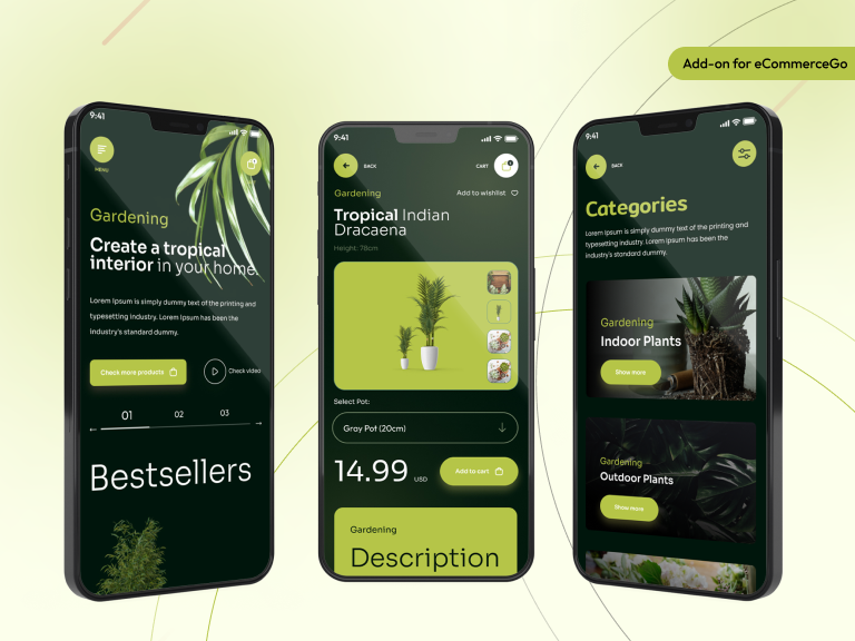 Garden iOS App Add-on for eCommerceGo