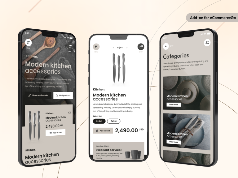 Kitchen Android App Add-on for eCommerceGo