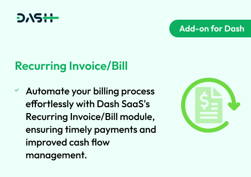 Recurring Invoice/Bill – Dash SaaS Add-on