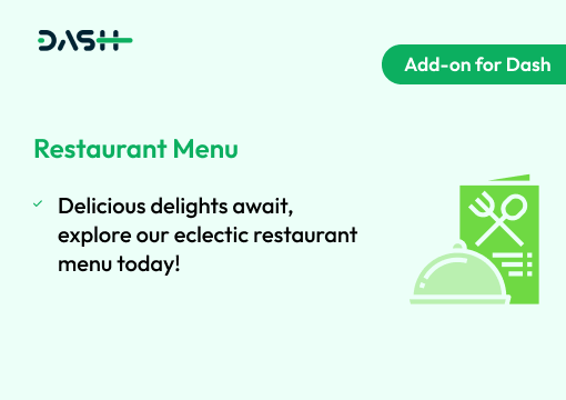 Restaurant Menu – Dash SaaS Add-on