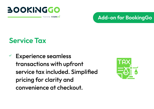 Service Tax – BookingGo SaaS Add-on