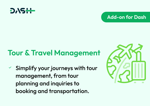 Tour & Travel Management – Dash SaaS Add-on