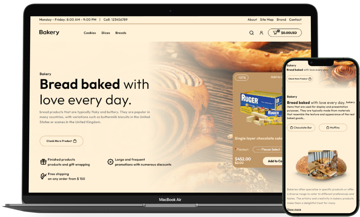 Bakestore Opencart Theme - WorkDo
