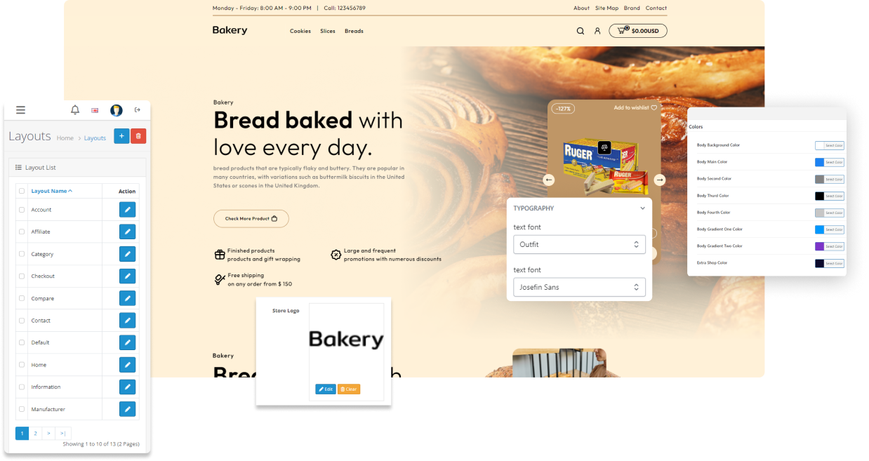 Bakestore Opencart Theme - WorkDo