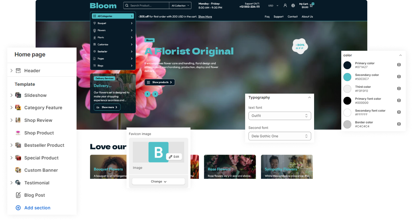 Bloom Shopify Theme - WorkDo