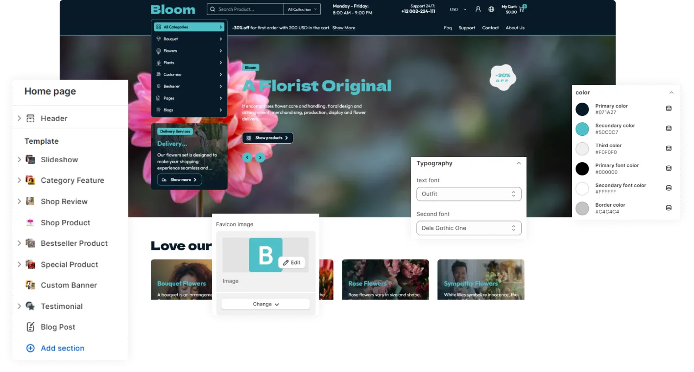 Bloom Shopify Theme - WorkDo