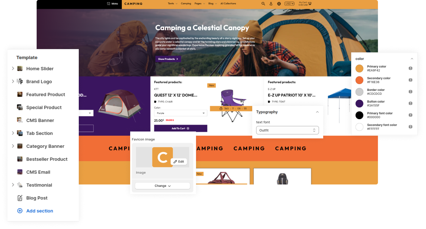 Camping Shopify Theme - WorkDo