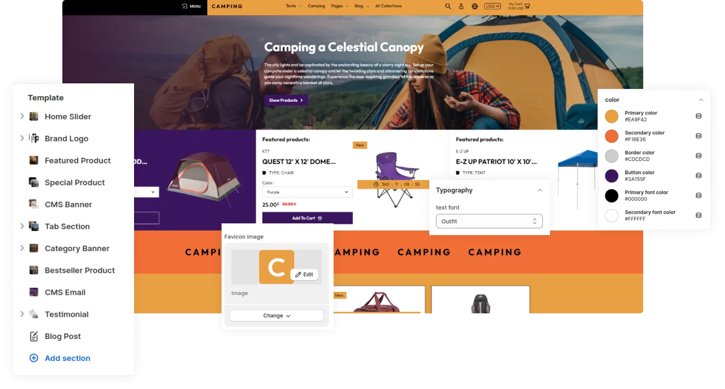 Camping Shopify Theme - WorkDo