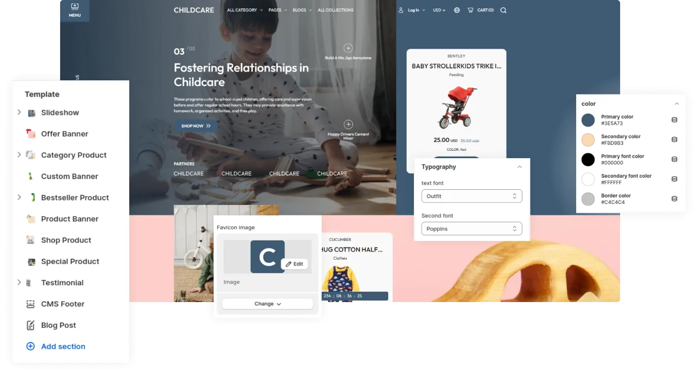 Childcare Shopify Theme - WorkDo