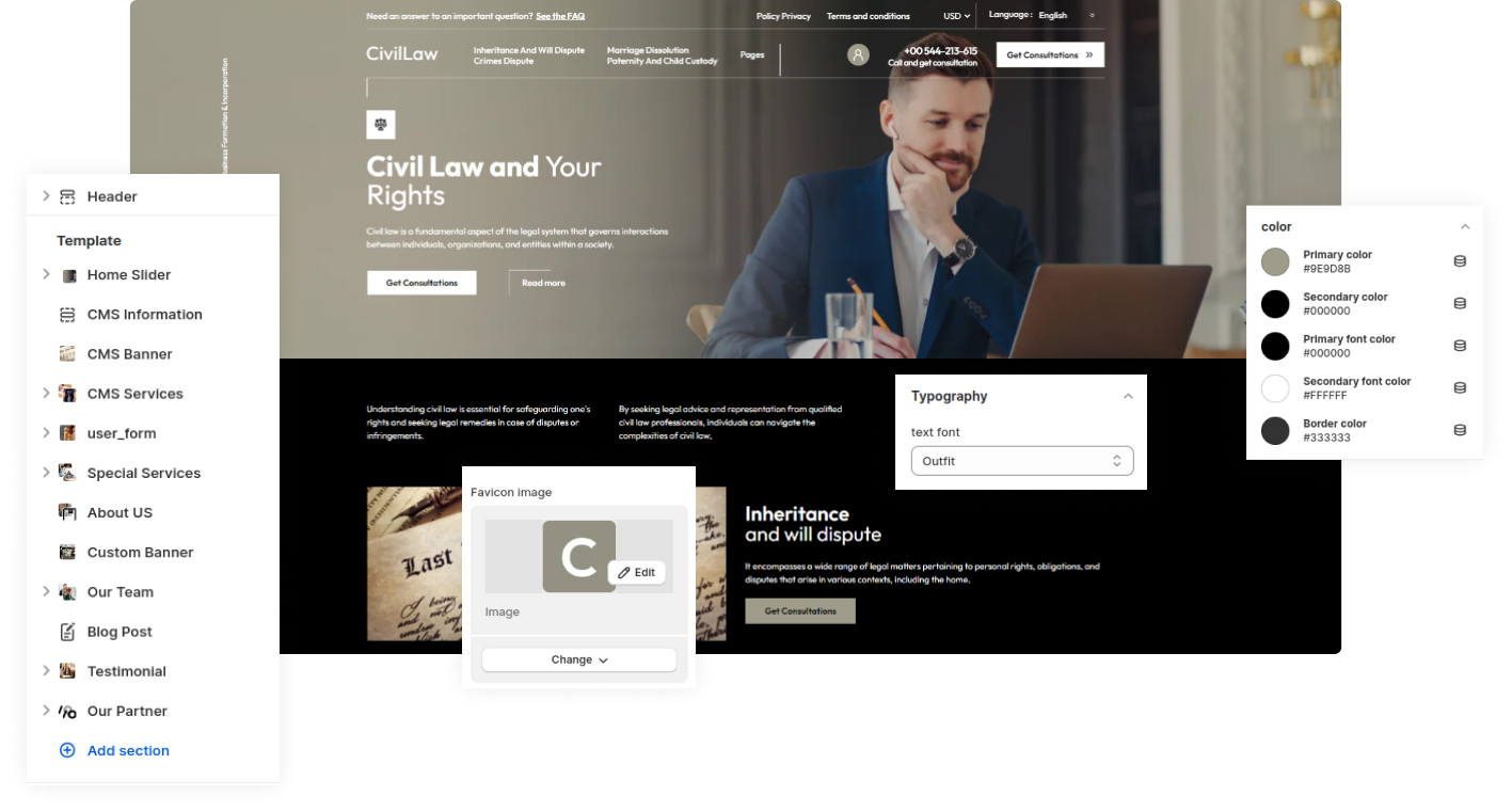 Civil Law Shopify Theme - WorkDo
