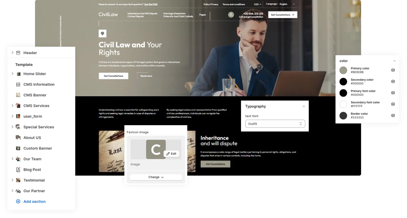 Civil Law Shopify Theme - WorkDo