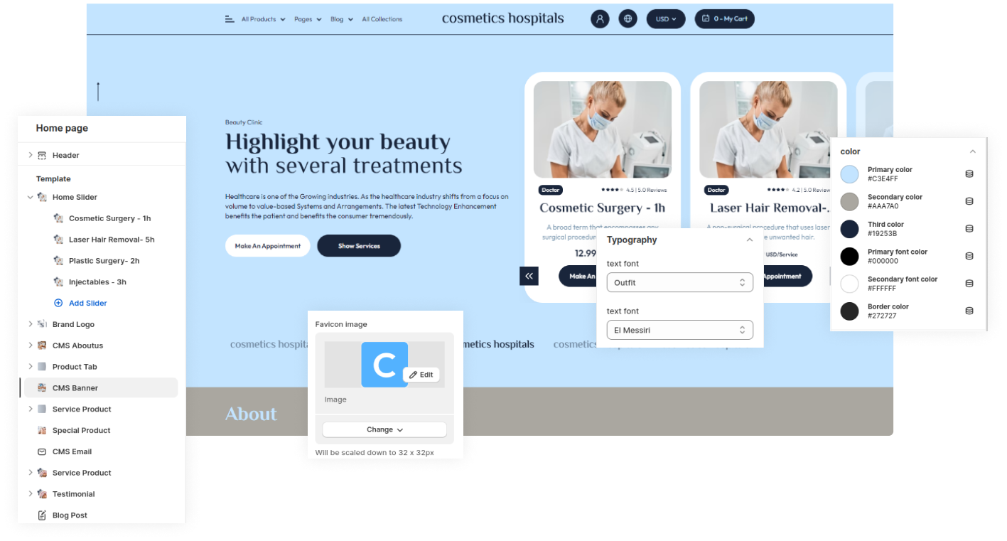 Cosmetics Hospitals Shopify Theme - WorkDo