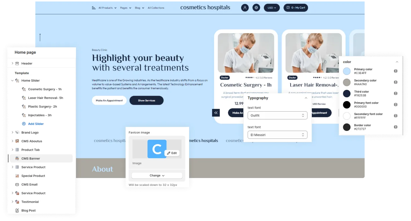 Cosmetics Hospitals Shopify Theme - WorkDo