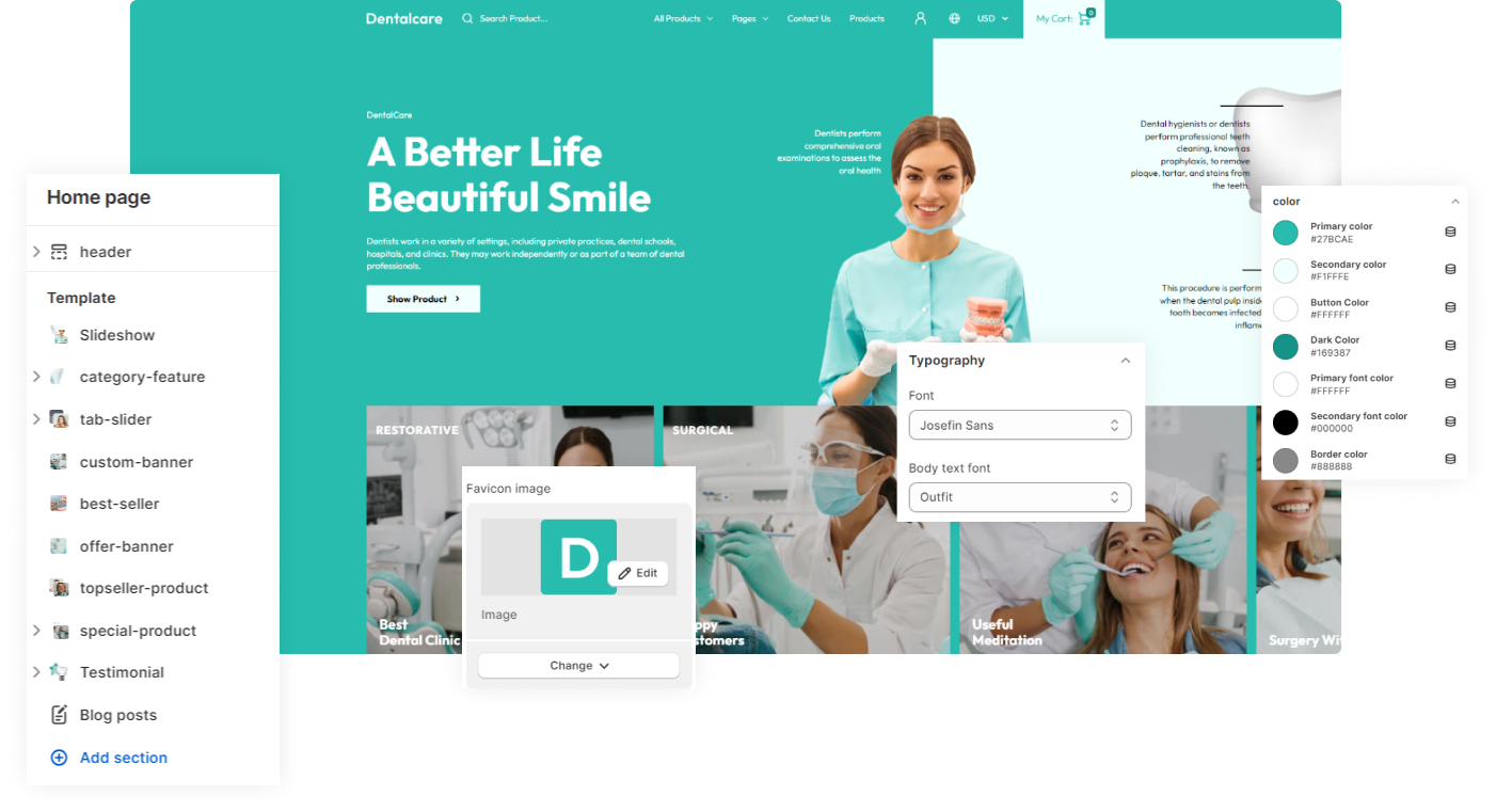 DentalCare Shopify Theme - WorkDo