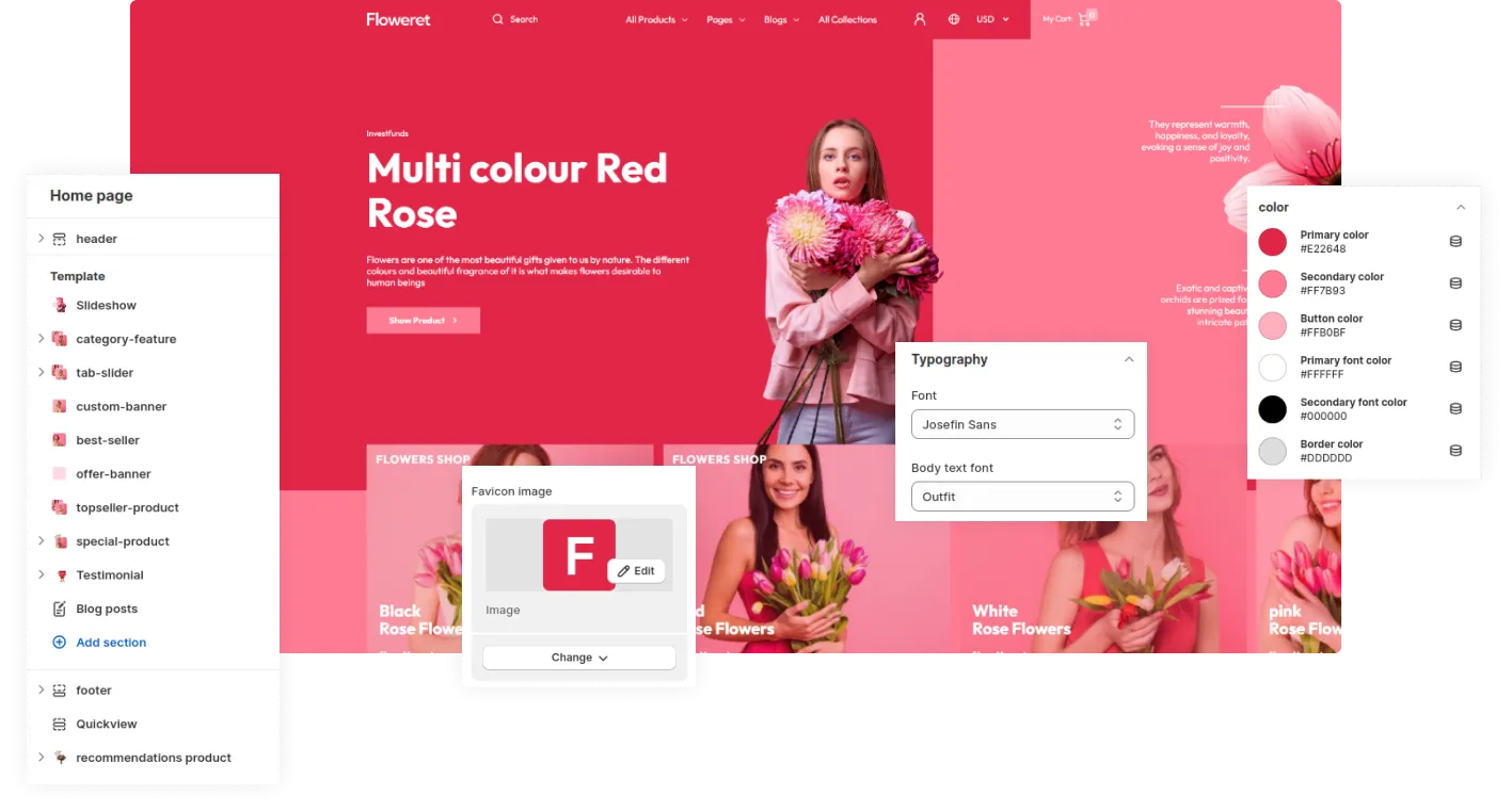 Floweret Shopify Theme - WorkDo