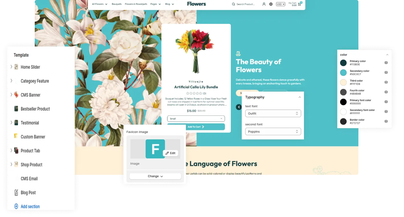 Flowers Shopify Theme - WorkDo