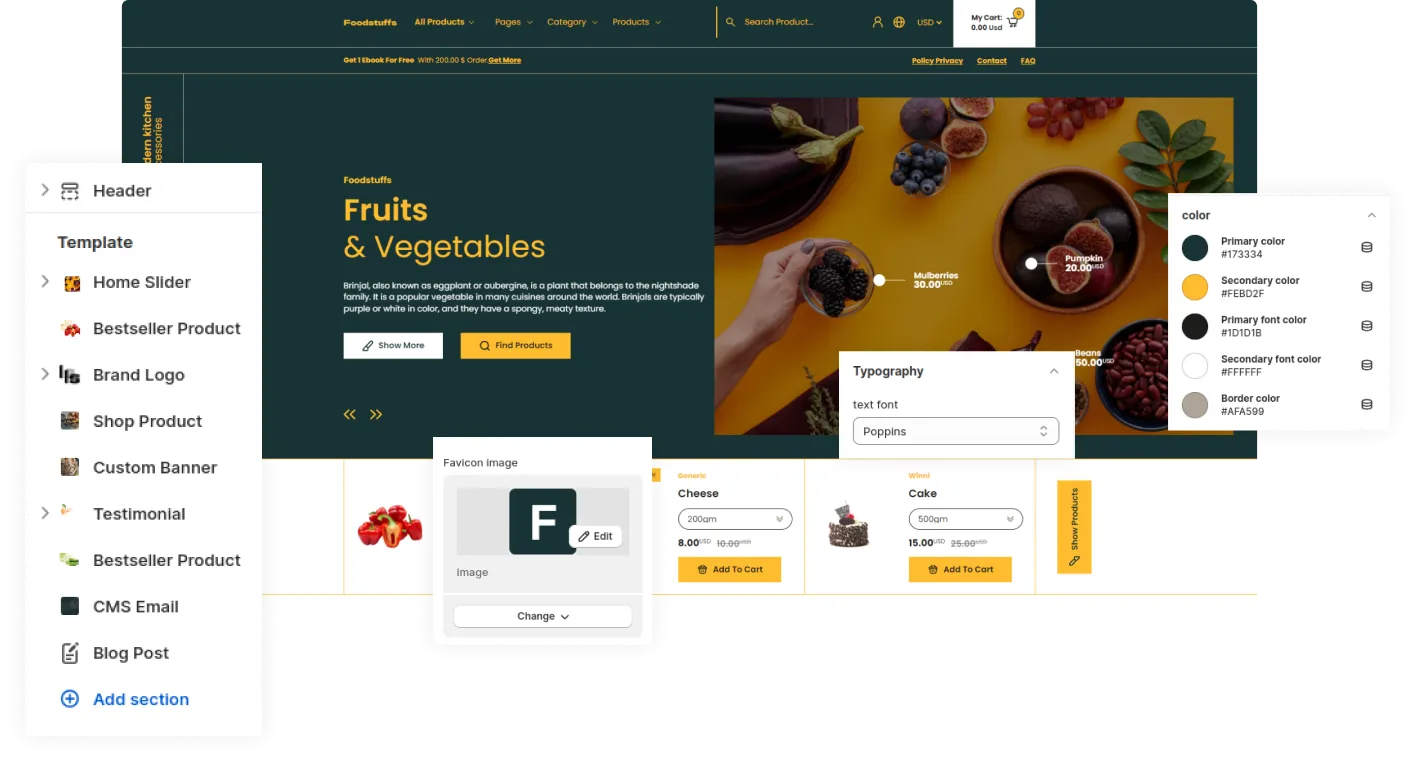 Food Stuffs Shopify Theme - WorkDo