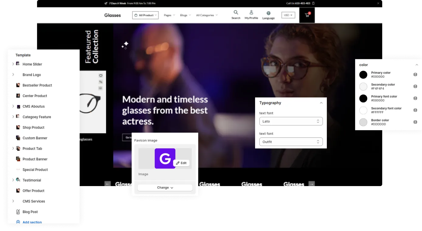 Glasses Shopify Theme - WorkDo