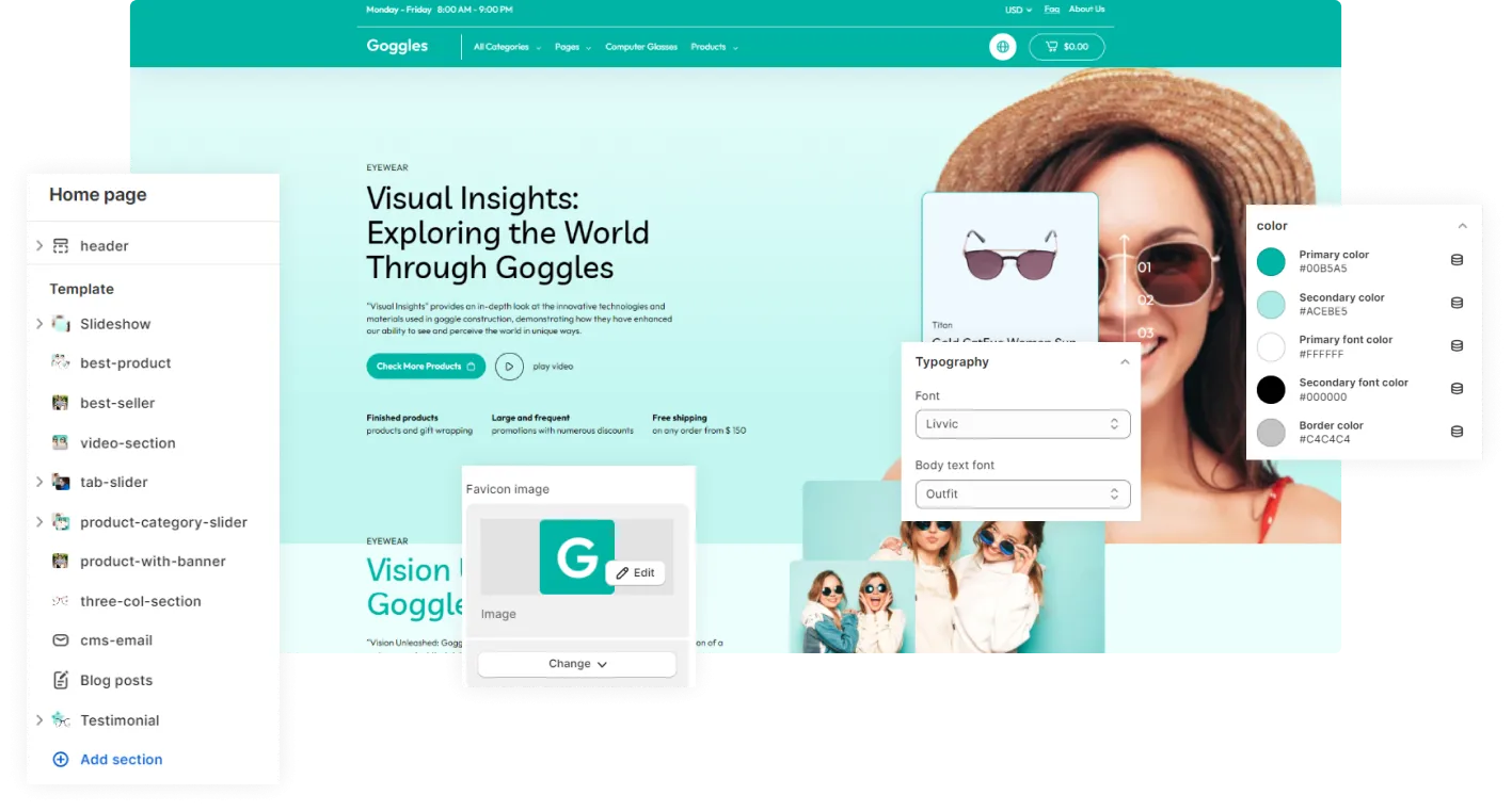 Goggles Shopify Theme - WorkDo