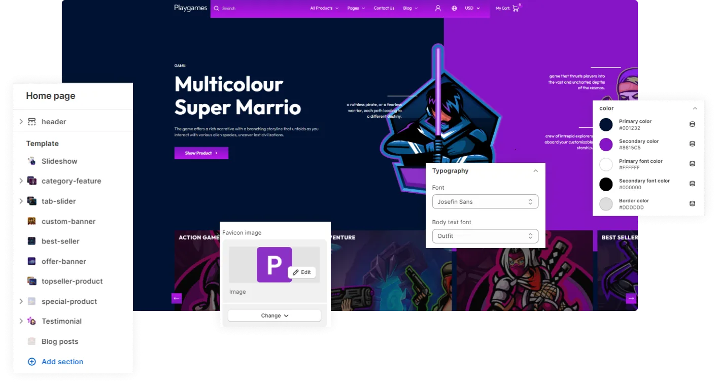Playgames Shopify Theme - WorkDo