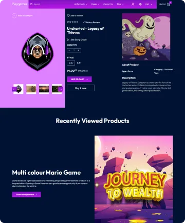 Playgames Shopify Theme