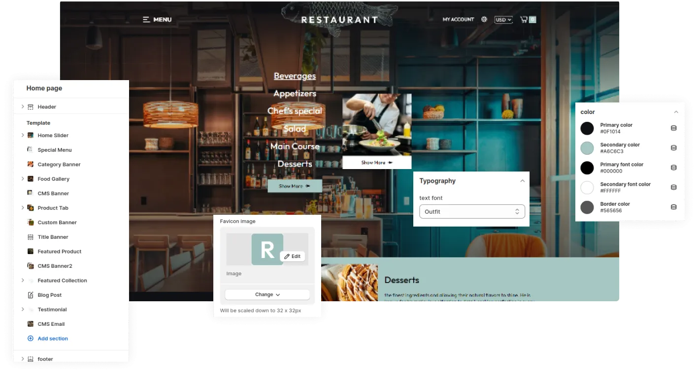 Restaurant Shopify Theme - WorkDo