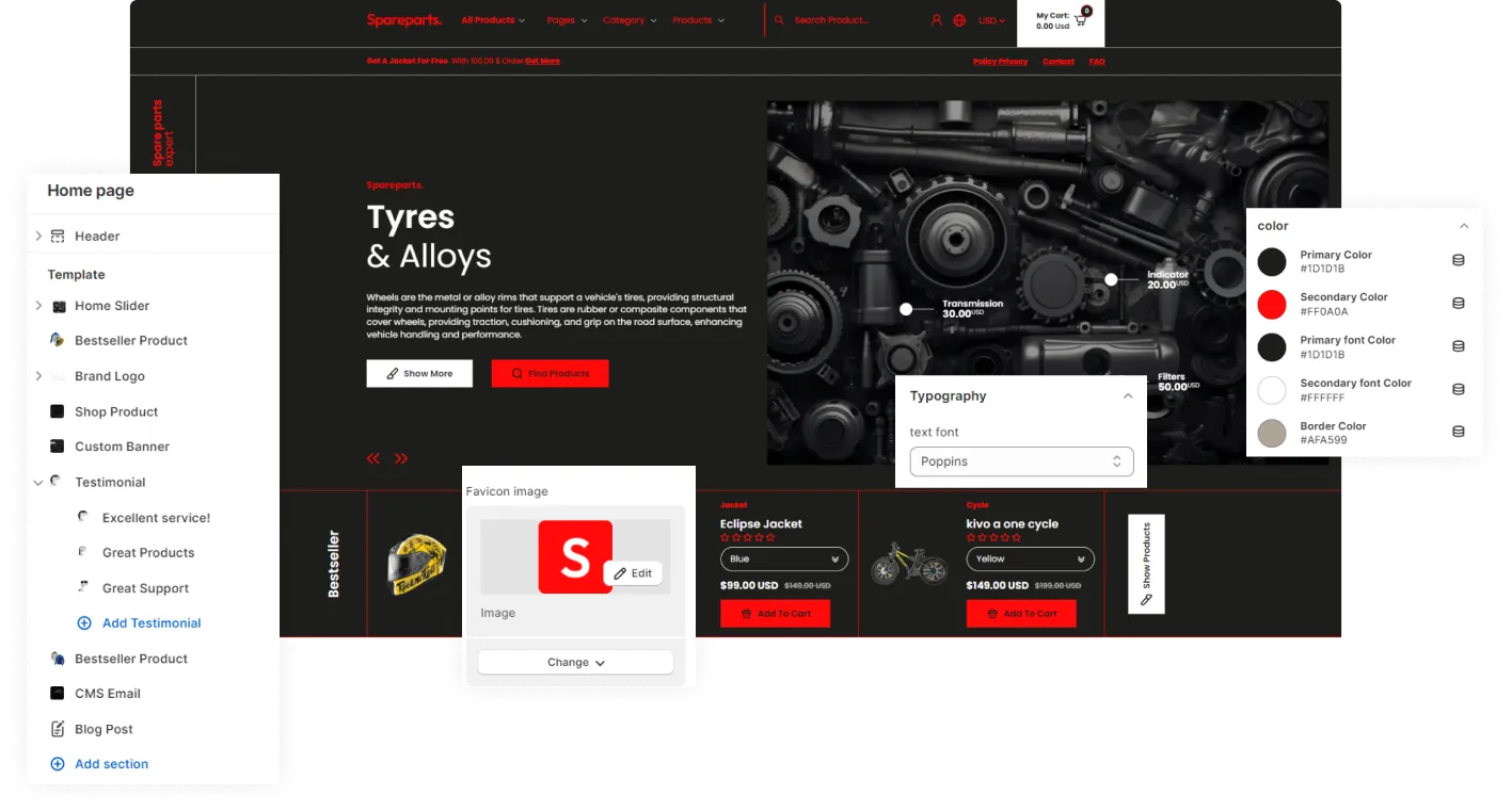 Spareparts Shopify Theme - WorkDo