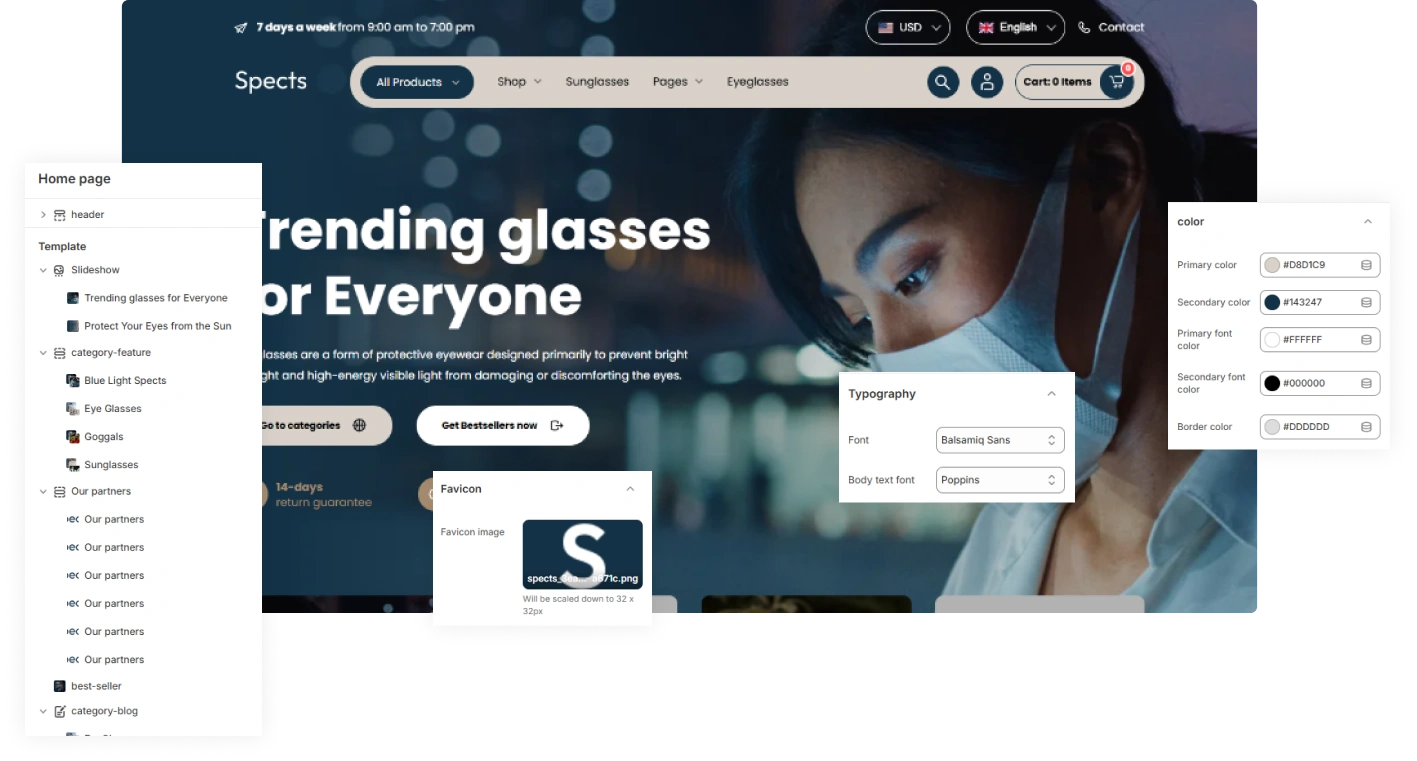 Spects Shopify Theme - WorkDo