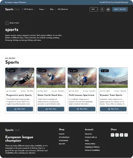 Sports Club Shopify Theme
