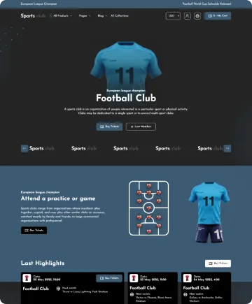Sports Club Shopify Theme