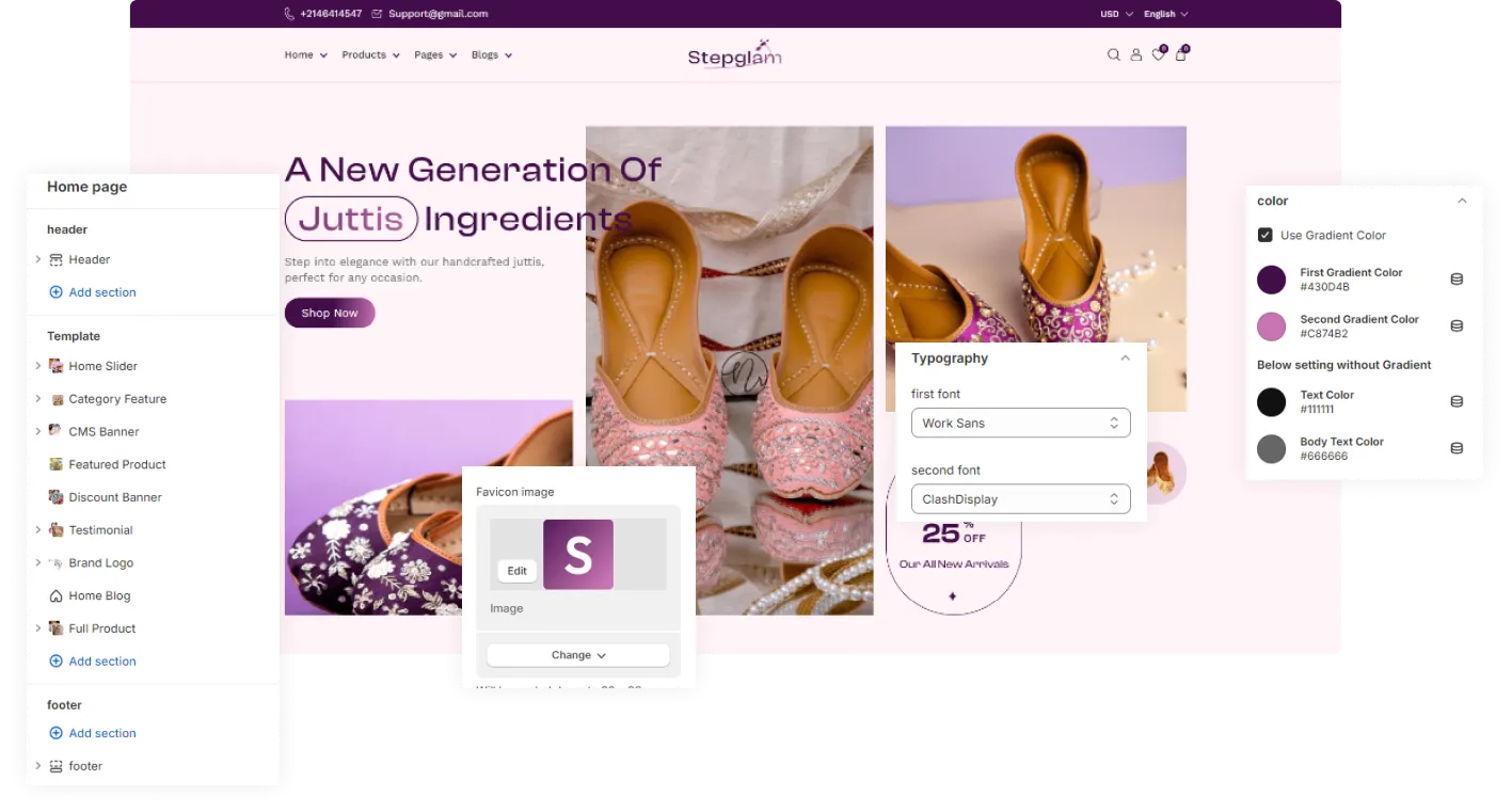 Stepglam Shopify Theme - WorkDo